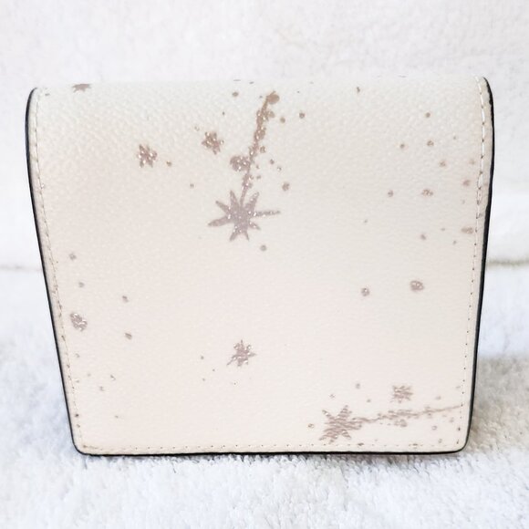 Coach White Star Pattern Bifold Wallet Gold Hardware - Picture 6 of 6